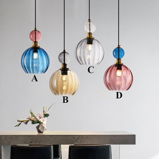 2 Globe Glass Pendant Light