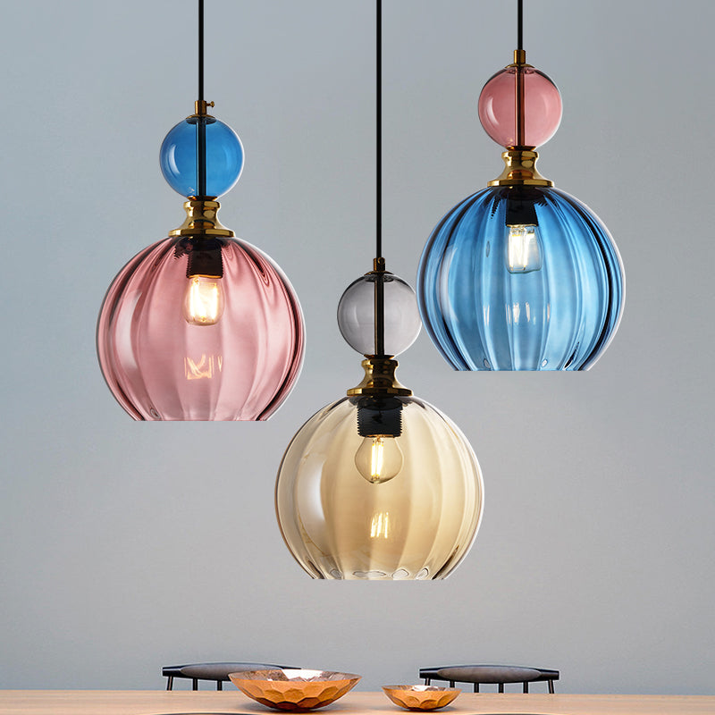 2 Globe Glass Pendant Light