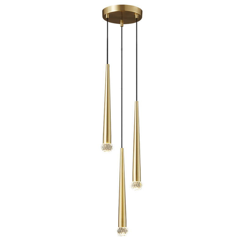 Simple Design Brass Crystal Pendant Light